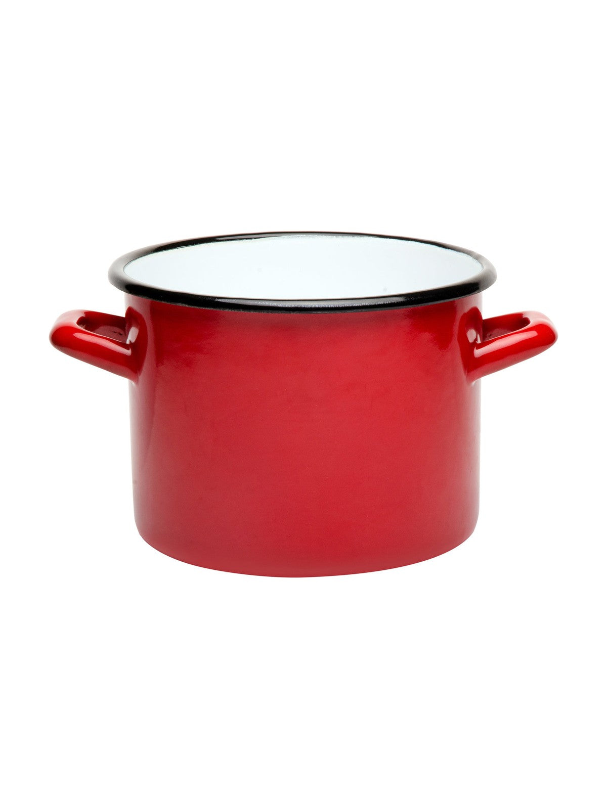 Garnek emaliowany prosty gładki 20cm 4,7l czerwony