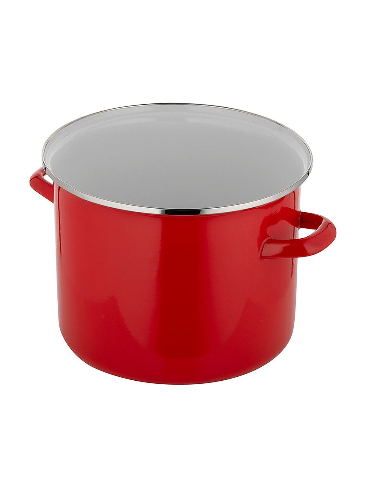 Garnek emaliowany prosty gładki 22cm 5,2l czerwony