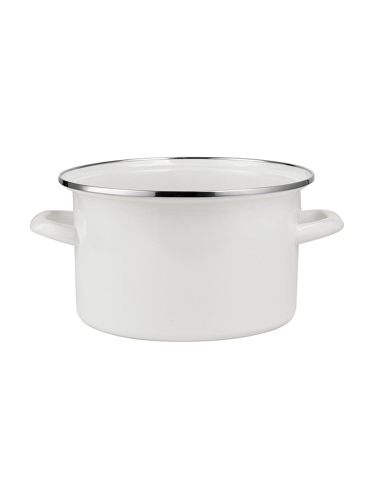 Garnek emaliowany prosty gładki 22cm 5,2l kremowy