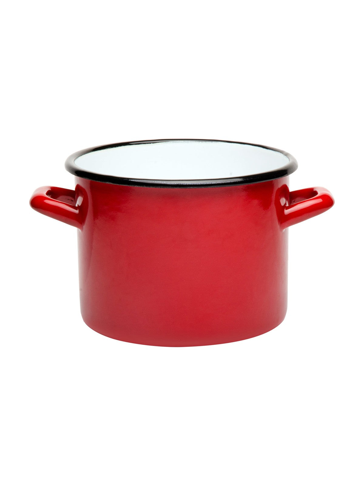 Garnek emaliowany prosty gładki 22cm 6,25l czerwony