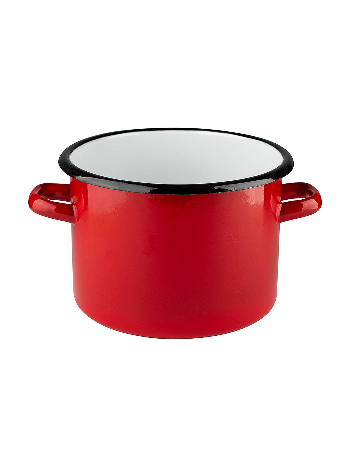 Garnek emaliowany prosty gładki 22cm 7l czerwony