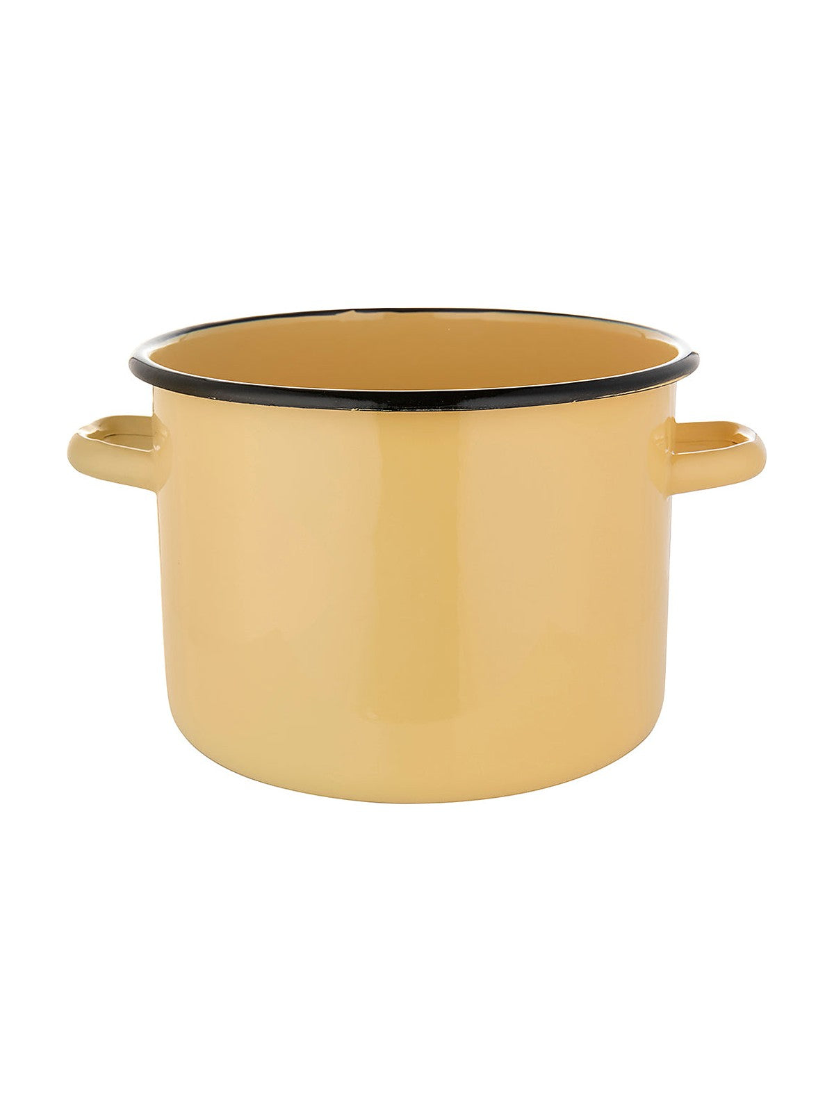 Garnek emaliowany prosty gładki 22cm 7l kremowy