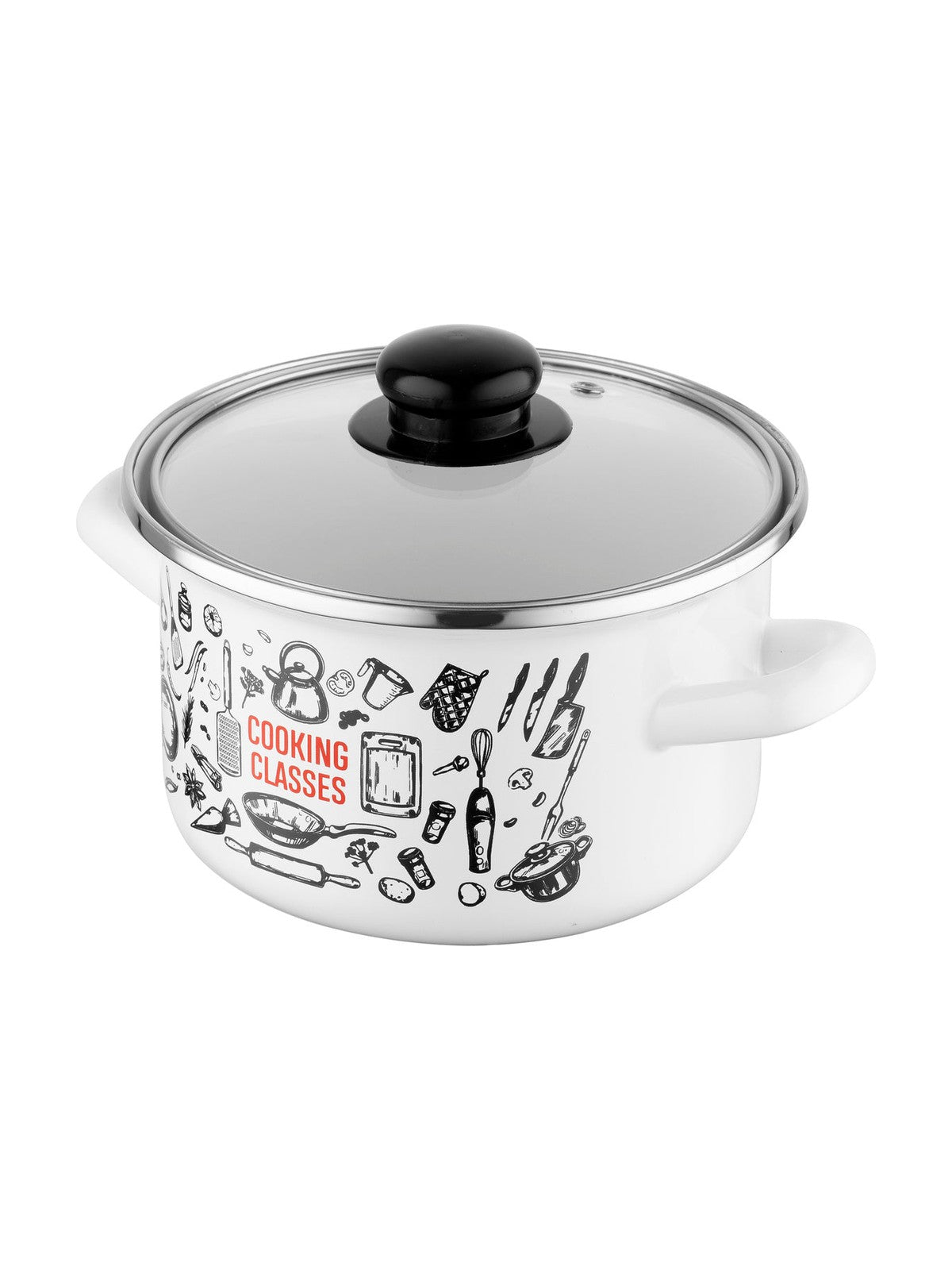 Garnek emaliowany prosty kitchen white 16cm 2,1l z/p