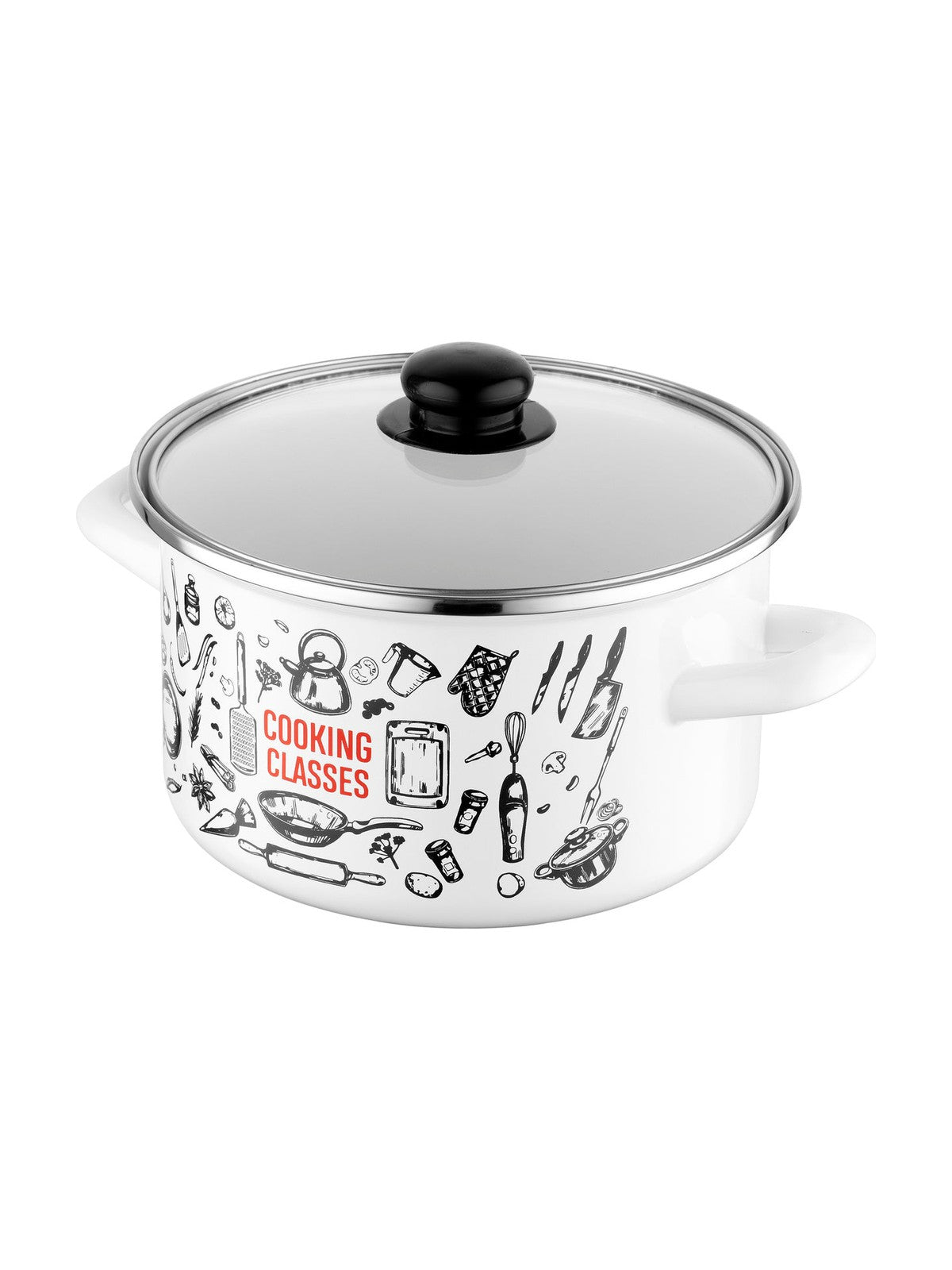 Garnek emaliowany prosty kitchen white 20cm 4,1l z/p