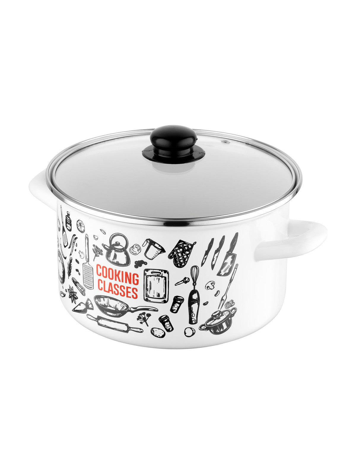 Garnek emaliowany prosty kitchen white 22cm 5,3l z/p