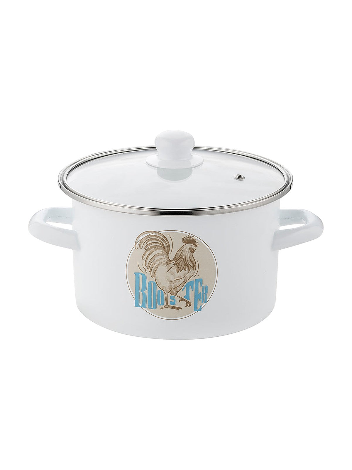 Garnek emaliowany prosty kogut 18cm 3l z/p