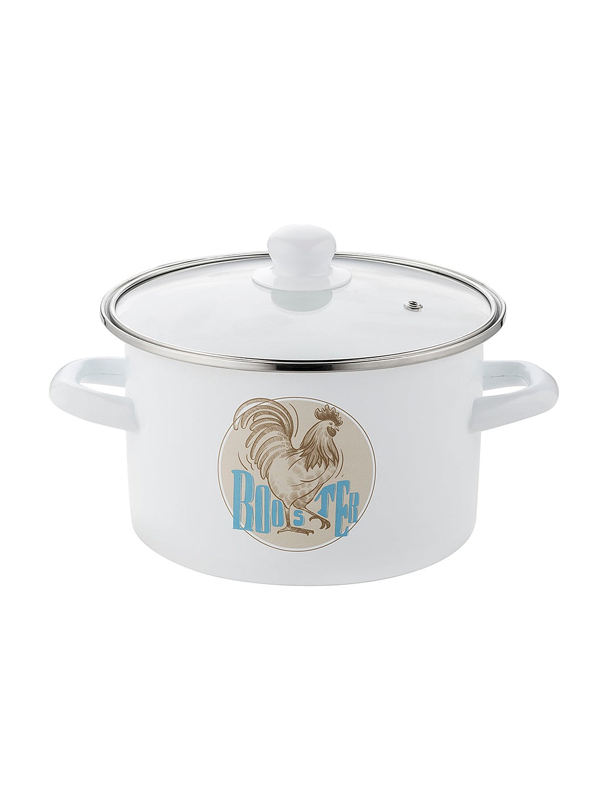 Garnek emaliowany prosty kogut 20cm 4,2l z/p