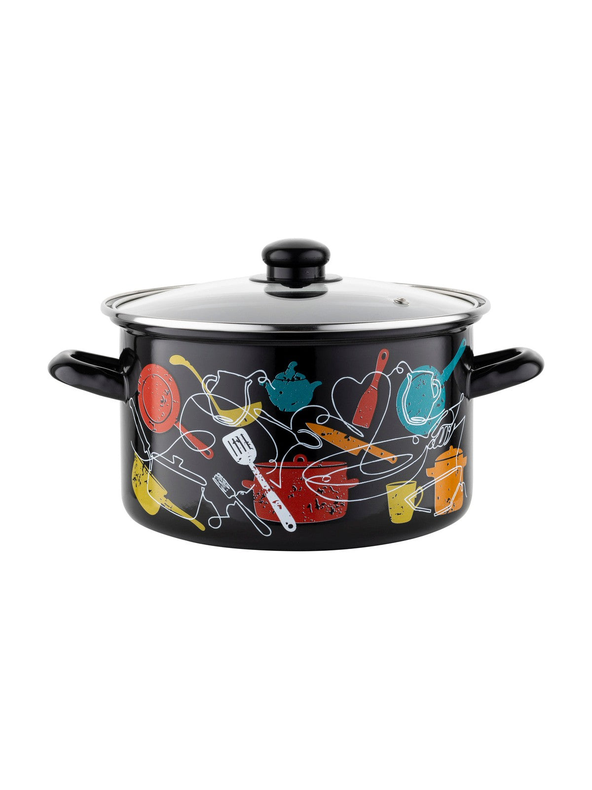 Garnek emaliowany prosty malena 22cm 4,7l z/p