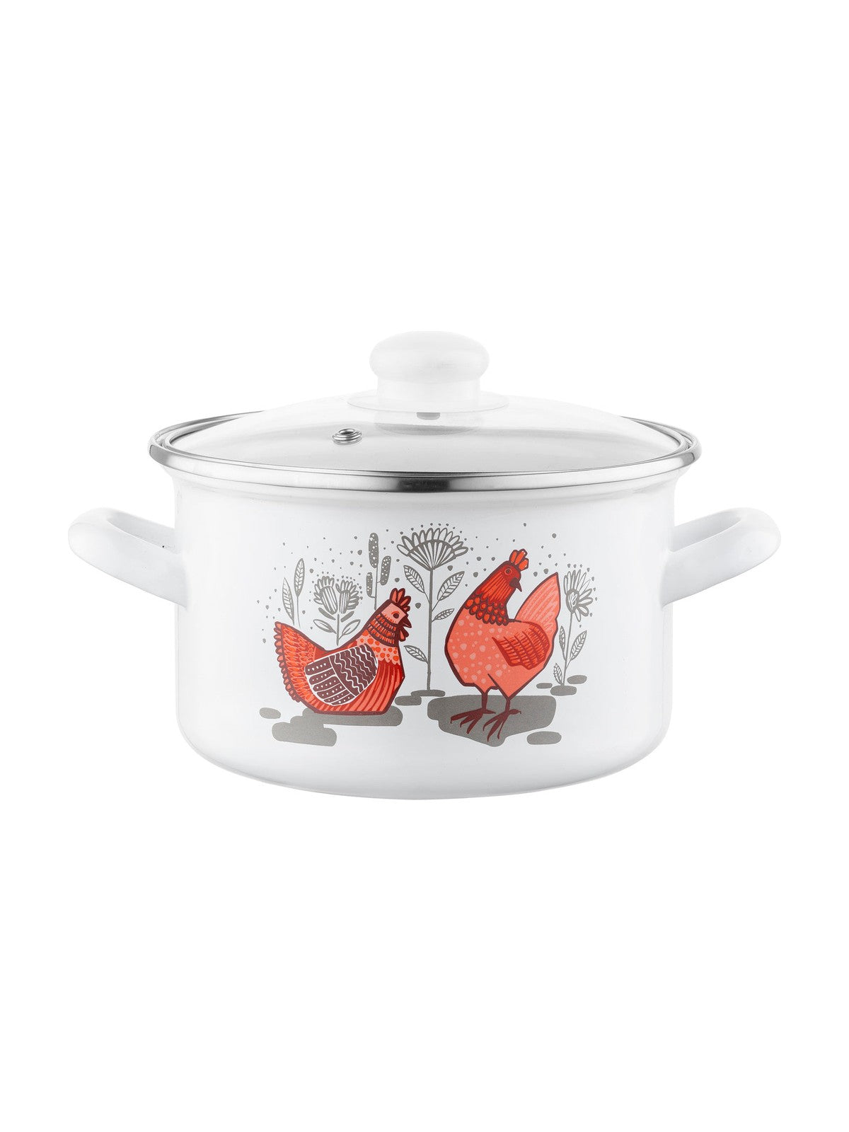 Garnek emaliowany prosty rubinka 18cm 2,6l z/p