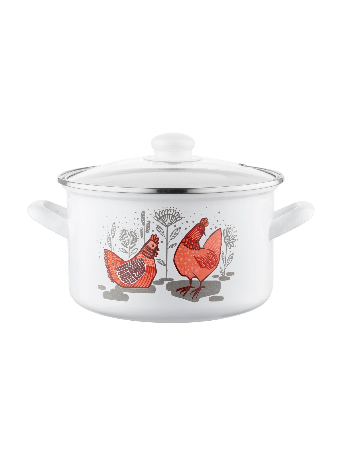 Garnek emaliowany prosty rubinka 20cm 3,7l z/p