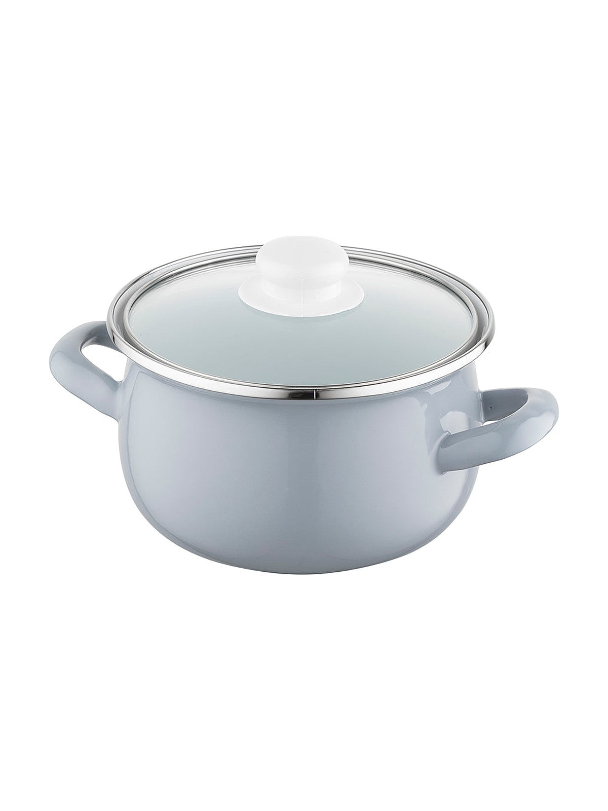 Garnek emaliowany pyza gris 16cm 2,2l z/p szary