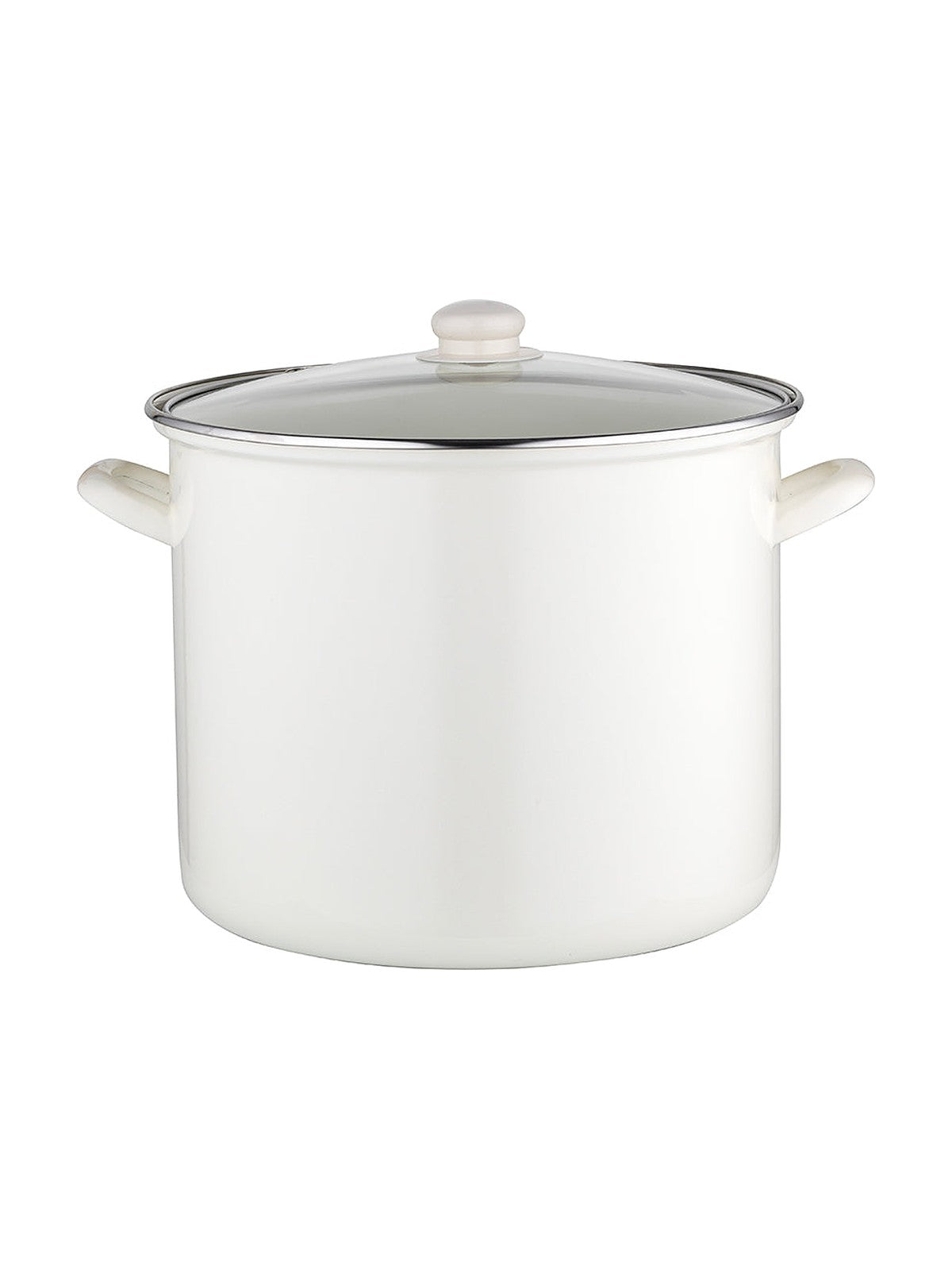 Garnek emaliowany wysoki gładki 28cm 14l z/p kremowy