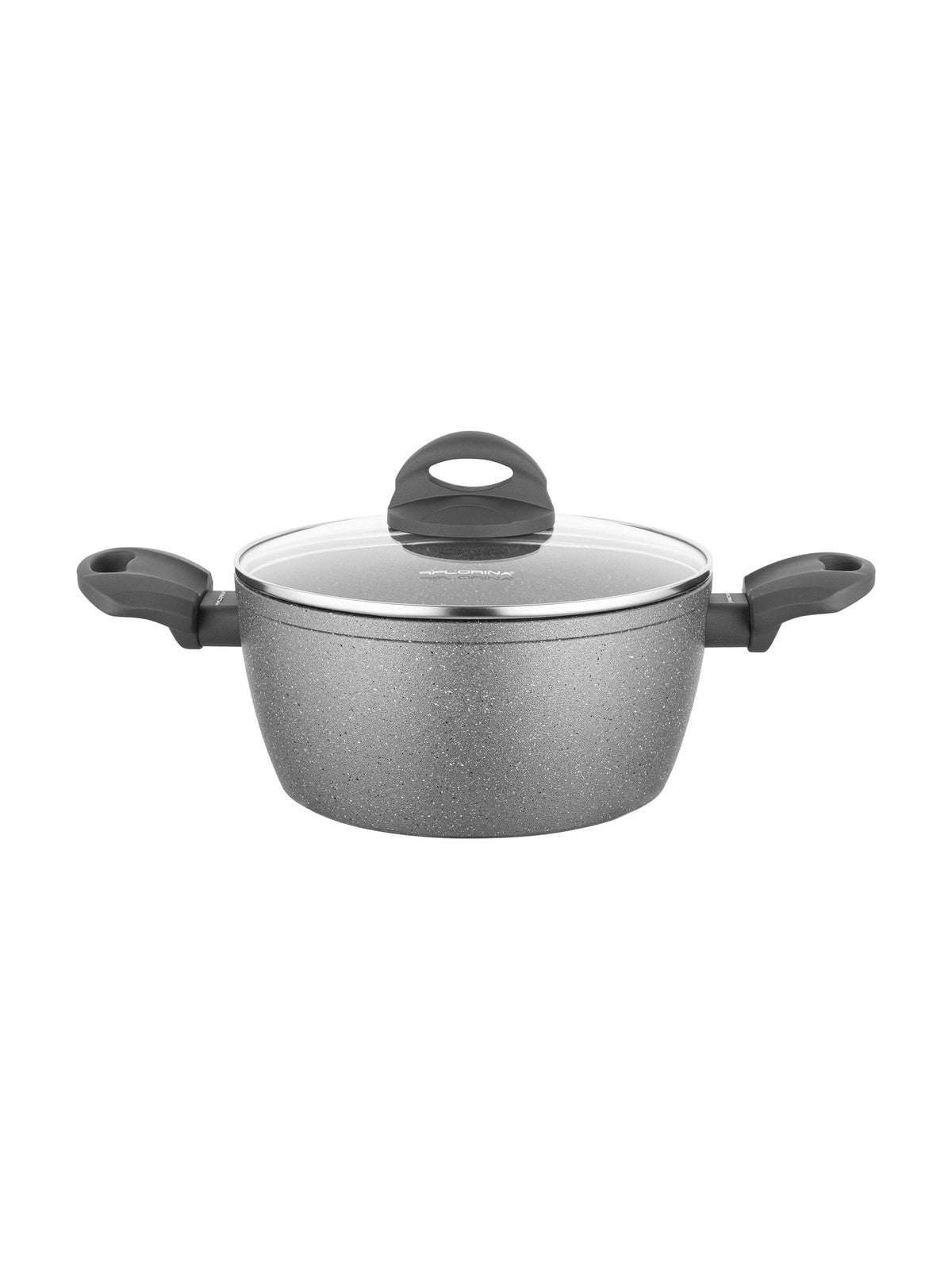 Garnek kamienny z pokrywką na indukcję i gaz Florina Lava Stone 16 cm 1,2 l