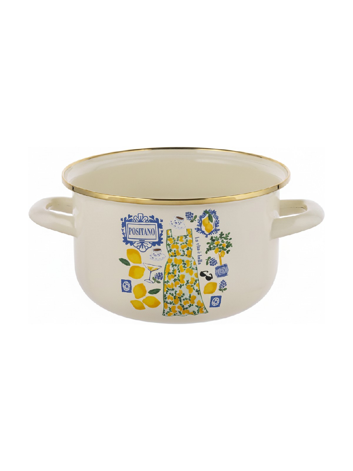 GARNKI EMALIOWANE POSITANO 16CM 2L