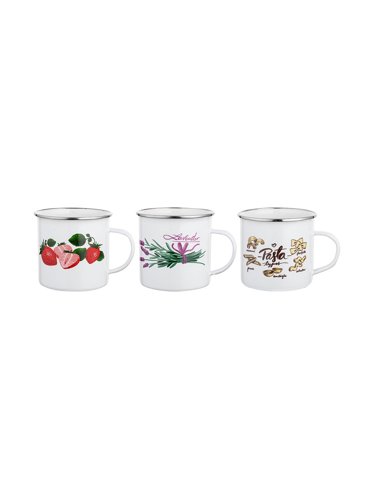 Kubek emaliowany 12cm 1,1l dekor 101d