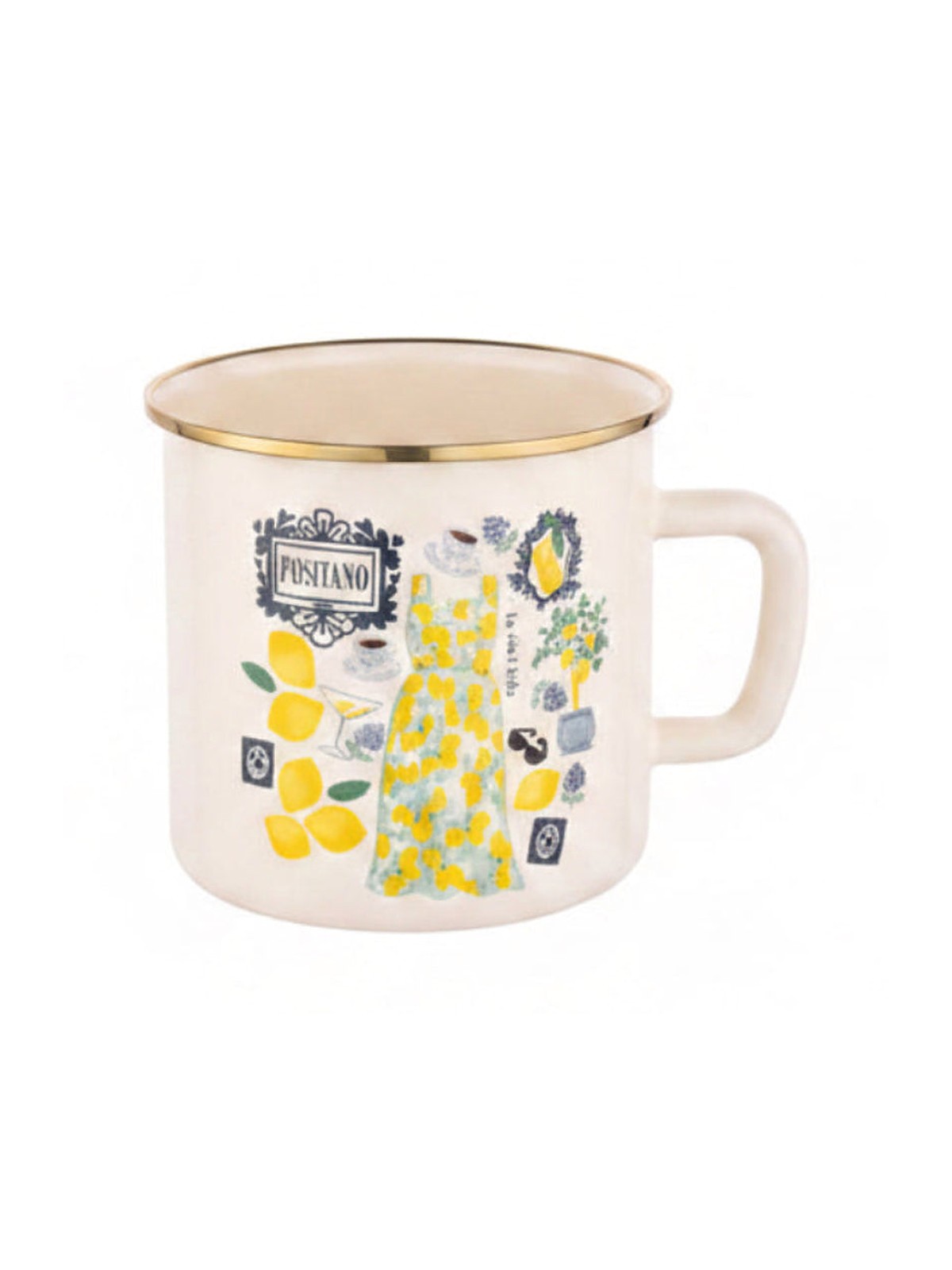 KUBEK EMALIOWANY POSITANO 12CM 1,2L