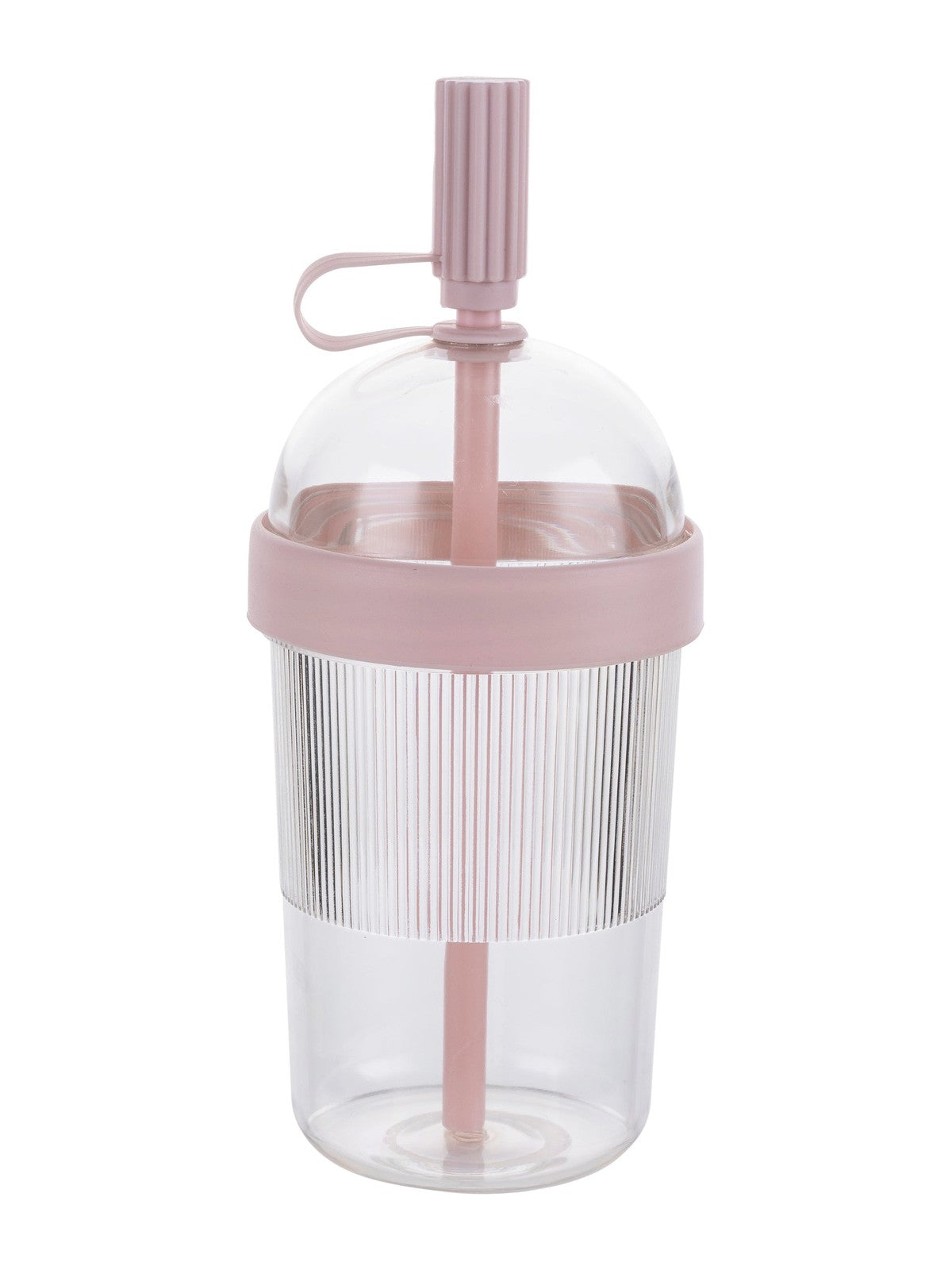 KUBEK PLASTIKOWY ZE SŁOMKĄ STUDIO 520ML RÓŻ
