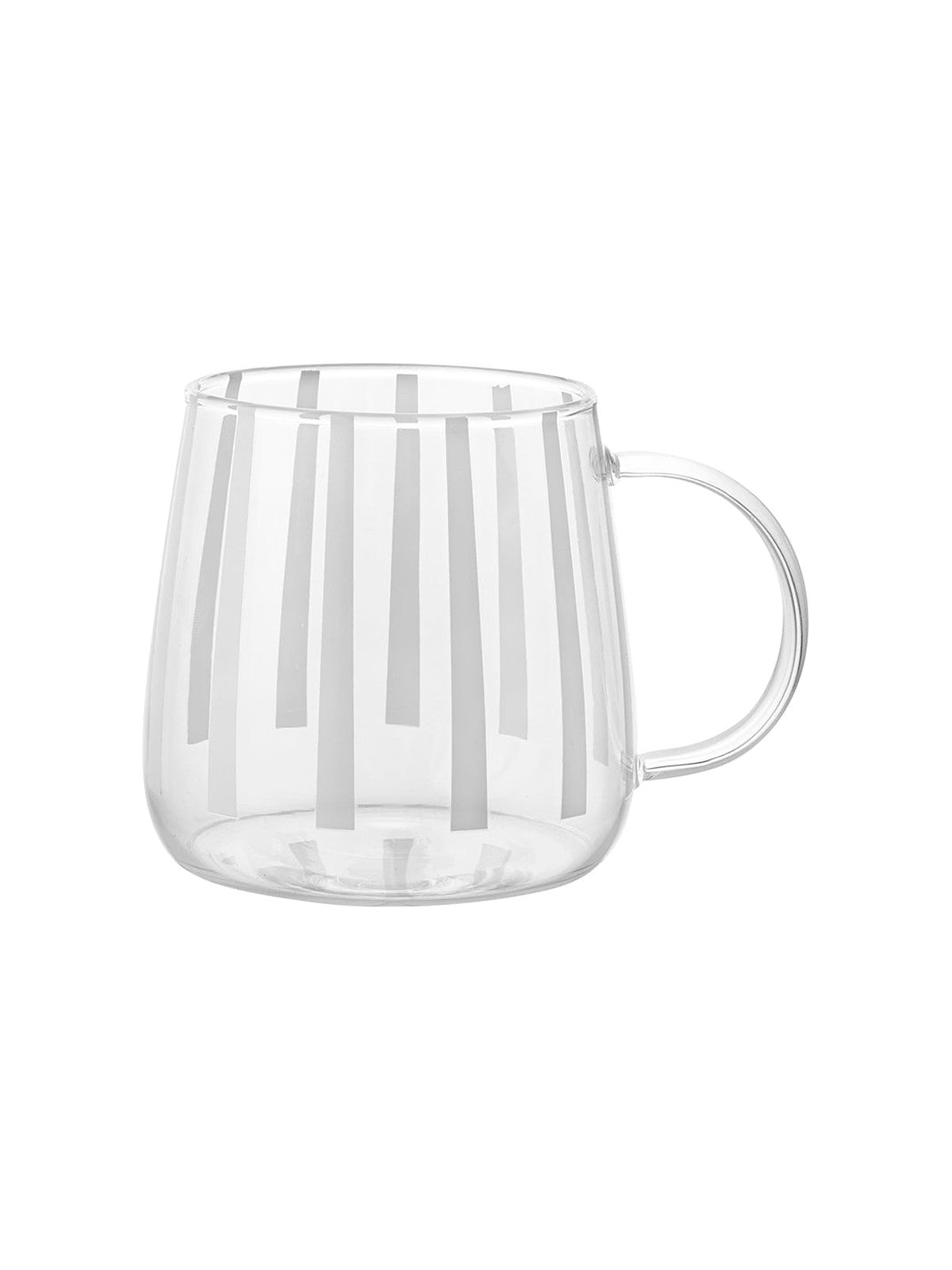 KUBEK SZKLANY SOLLINE 400ML PASKI BIAŁE