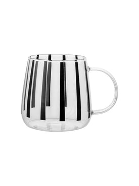 KUBEK SZKLANY SOLLINE 400ML PASKI CZARNE