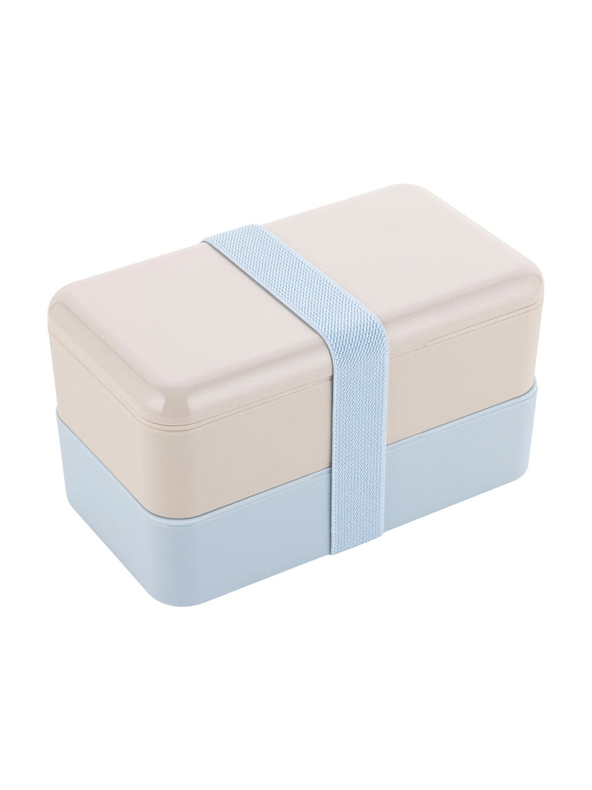 POJEMNIK LUNCHBOX Z ŁYŻKĄ I WIDELCEM BALANCE BOX 18X10X10CM BEŻOWO-BŁĘKITNY
