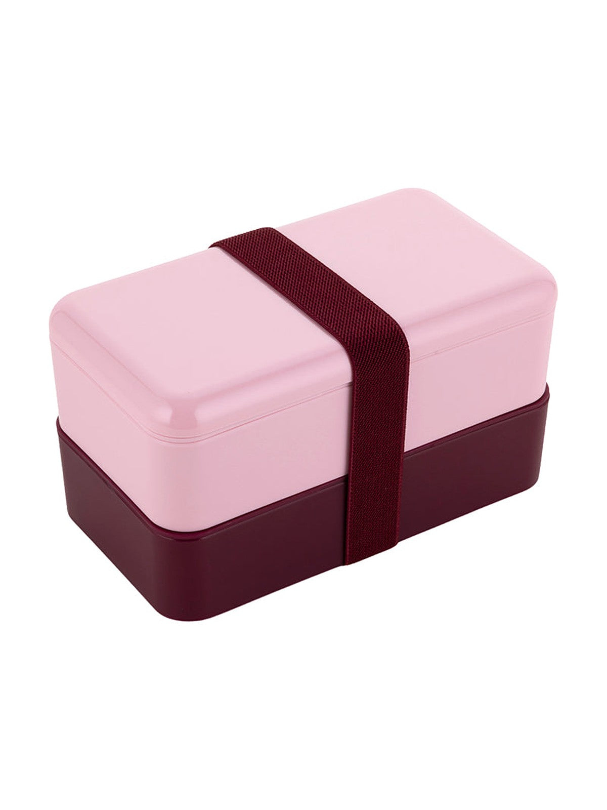 POJEMNIK LUNCHBOX Z ŁYŻKĄ I WIDELCEM BALANCE BOX 18X10X10CM RÓŻOWO-BORDOWY