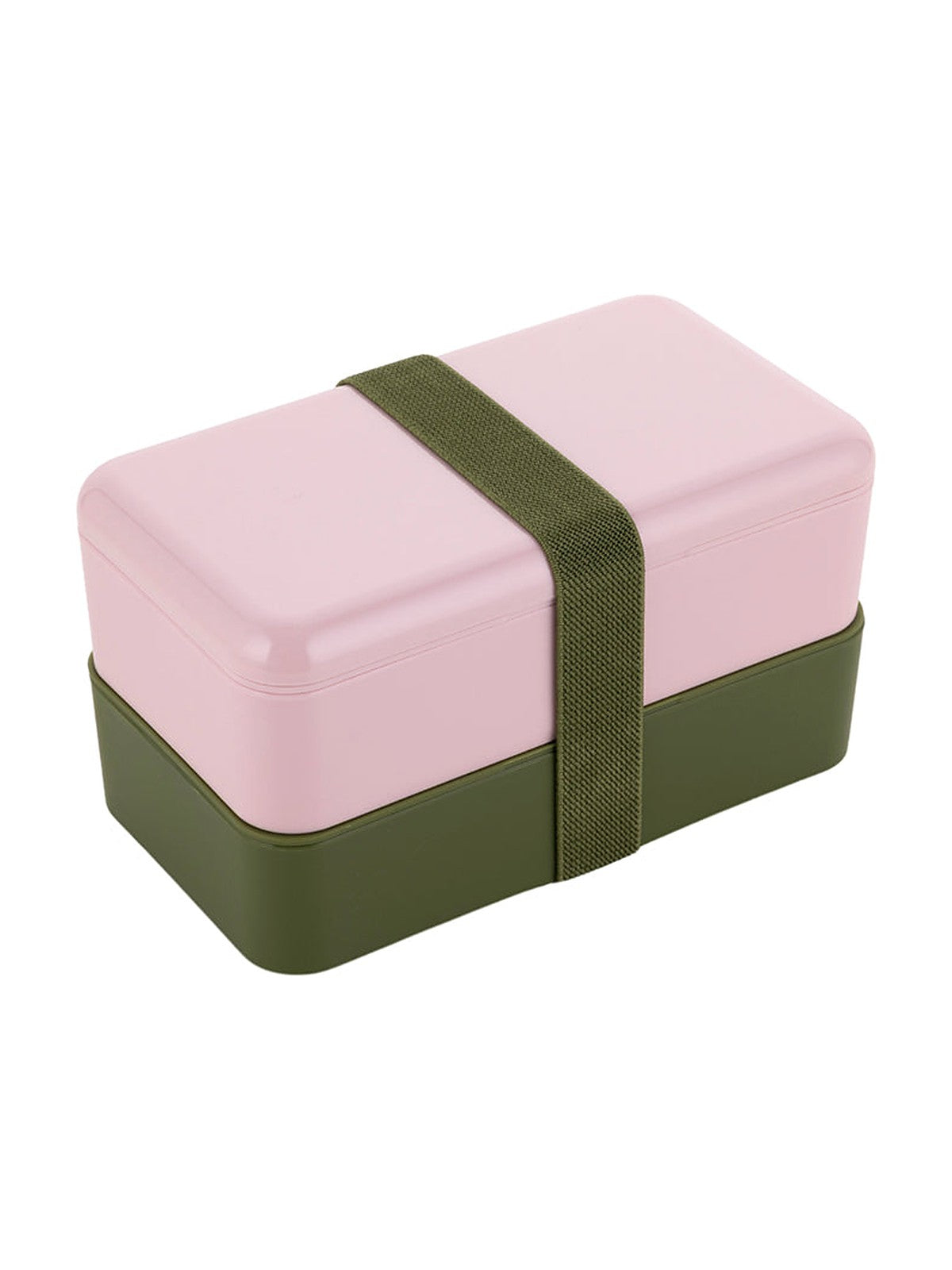 POJEMNIK LUNCHBOX Z ŁYŻKĄ I WIDELCEM BALANCE BOX 18X10X10CM RÓŻOWO-ZIELONY