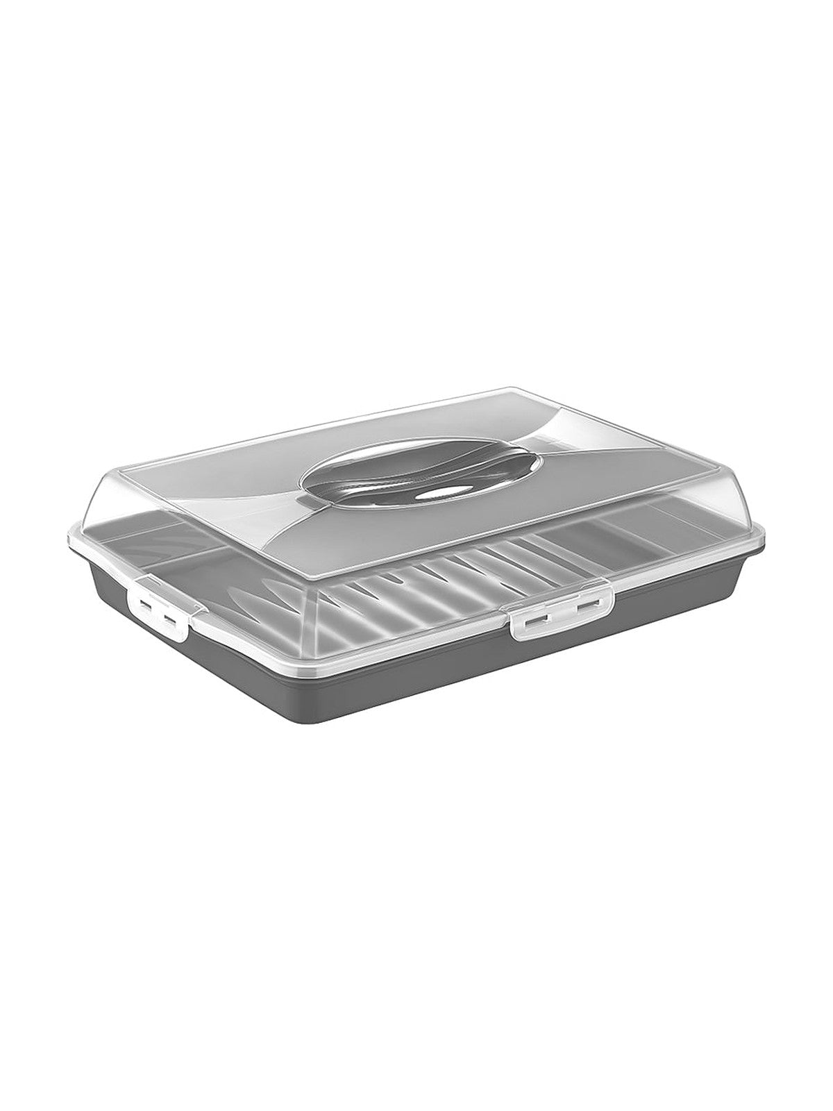 Pojemnik na ciasto plastikowy prostokątny orio 45x31x10cm antracytowy