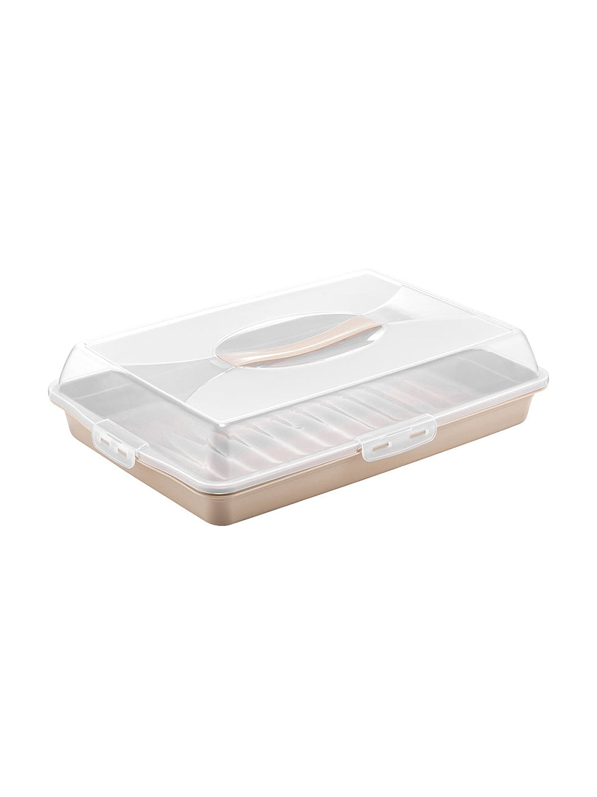 Pojemnik na ciasto plastikowy prostokątny orio 45x31x10cm beżowy