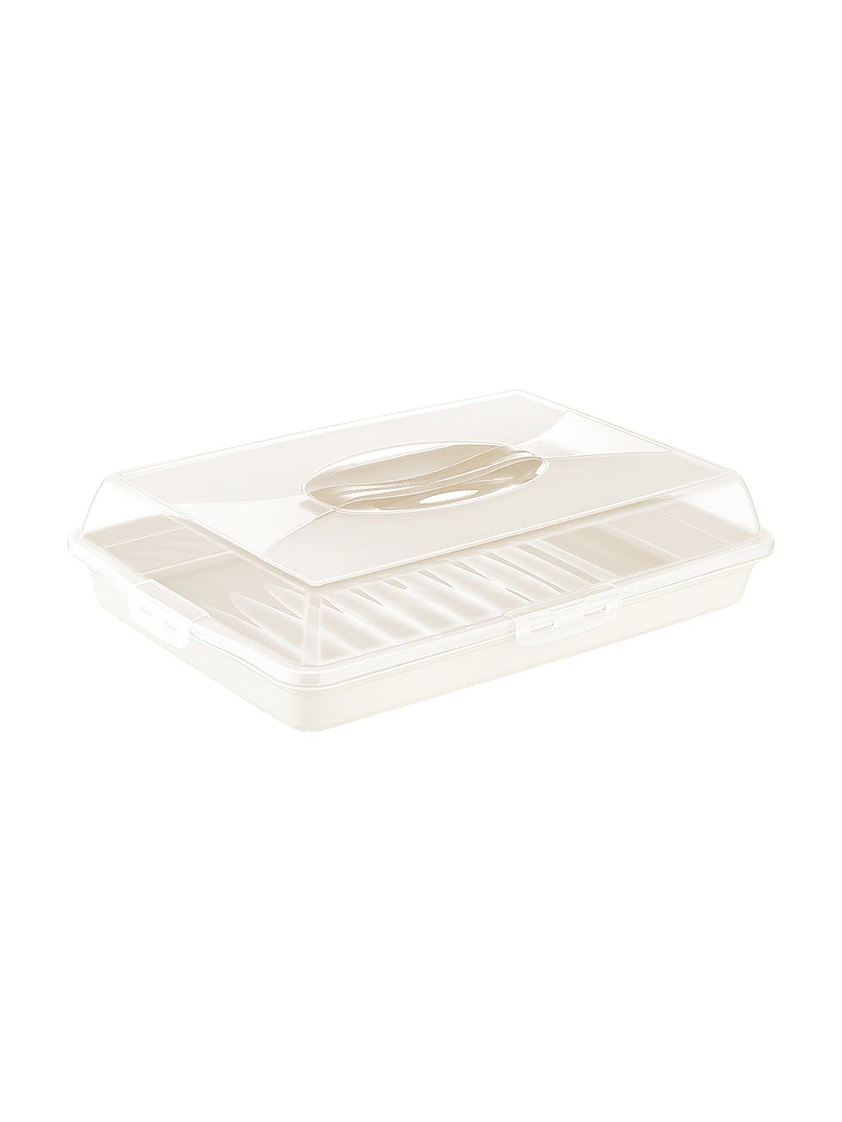 Pojemnik na ciasto plastikowy prostokątny orio 45x31x10cm kremowy