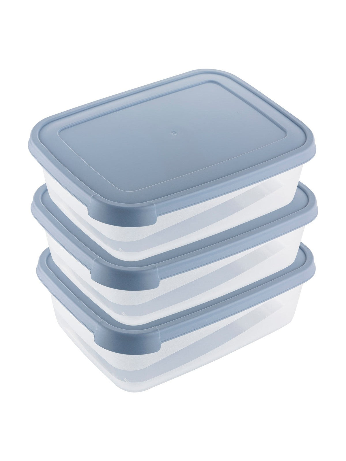 Pojemniki do żywności plastikowe prostokątne kpl. 3szt. 1,2l niebieskie