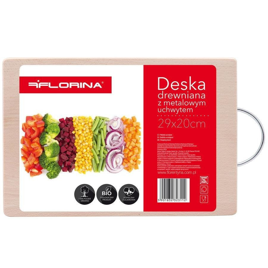 Deska kuchenna Florina metalowy uchwyt 29 x 20 cm