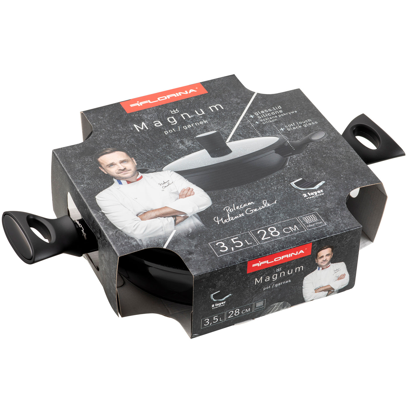 Garnek aluminiowy niski Florina Magnum 28 cm 3,5 l