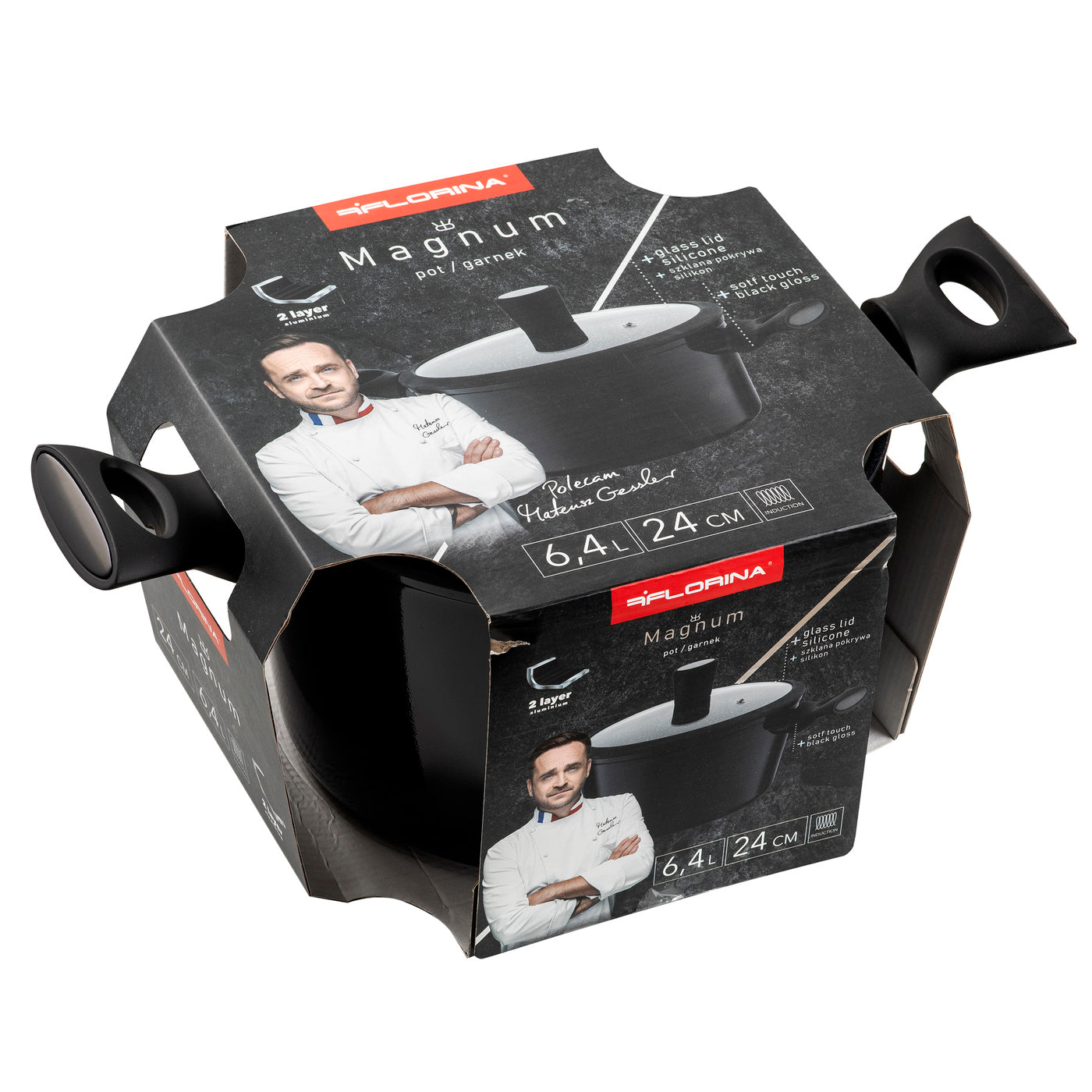 Garnek aluminiowy wysoki Florina Magnum 24 cm 6,4 l