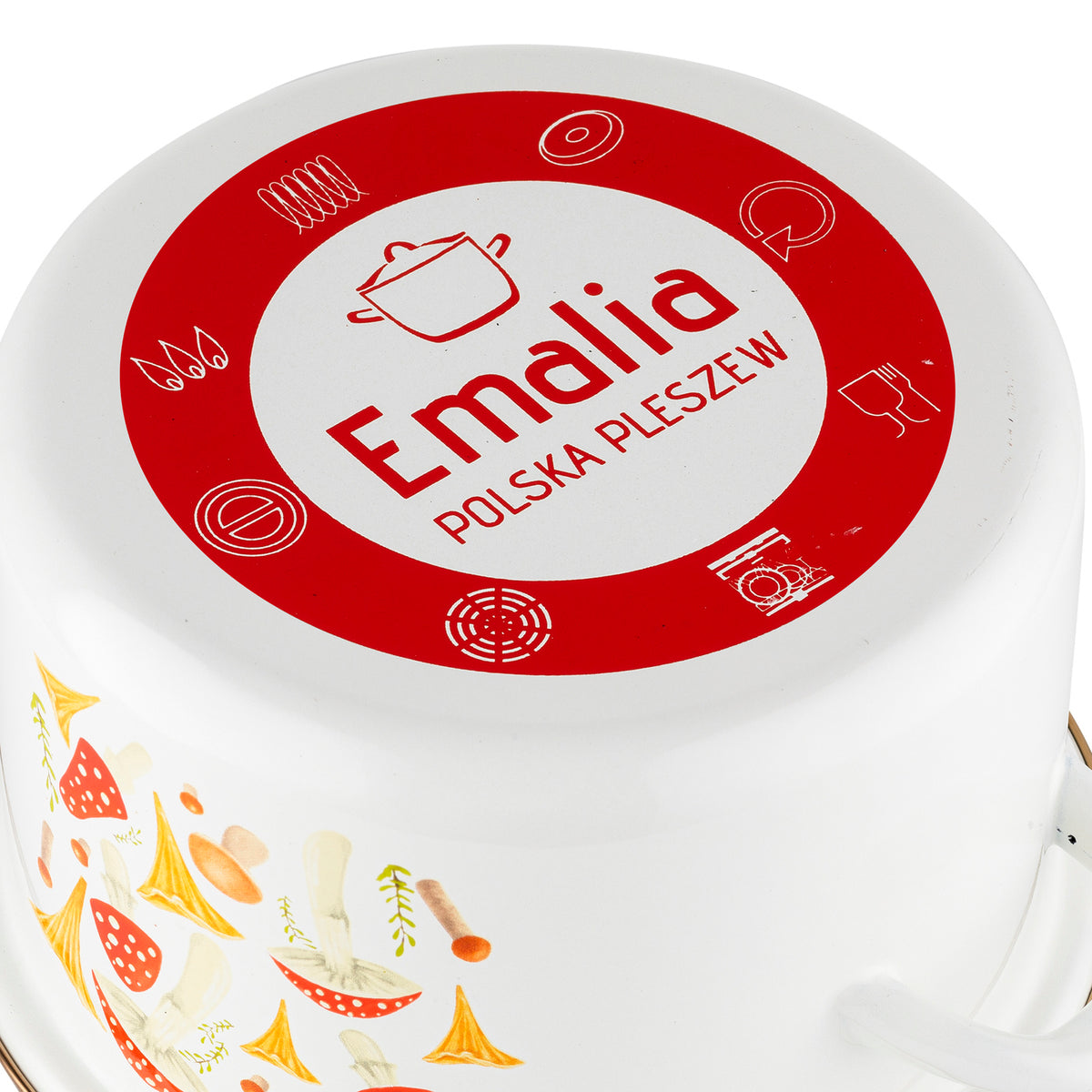 Garnek emaliowany Emalia Polska Pleszew Grzybki 18 cm 2,65 l