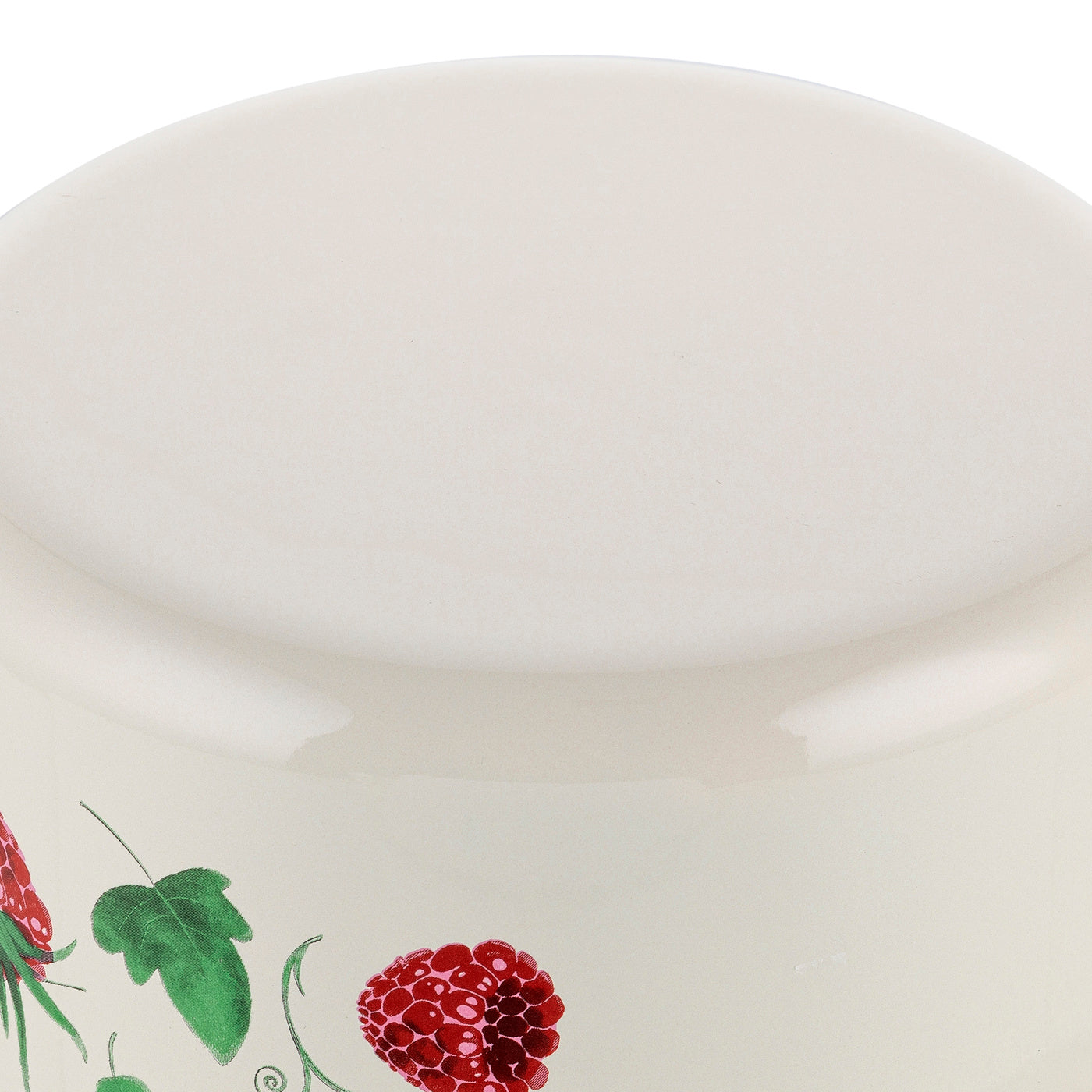 Garnek emaliowany Emalia Polska Pleszew Malina 16 cm 2 l kremowy