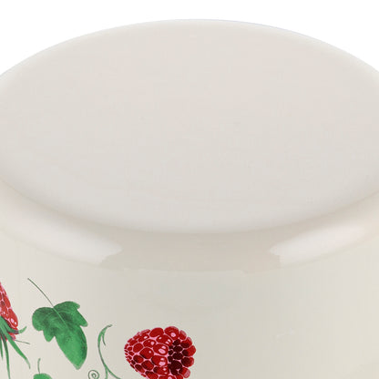 Garnek emaliowany Emalia Polska Pleszew Malina 18 cm 3,2 l kremowy