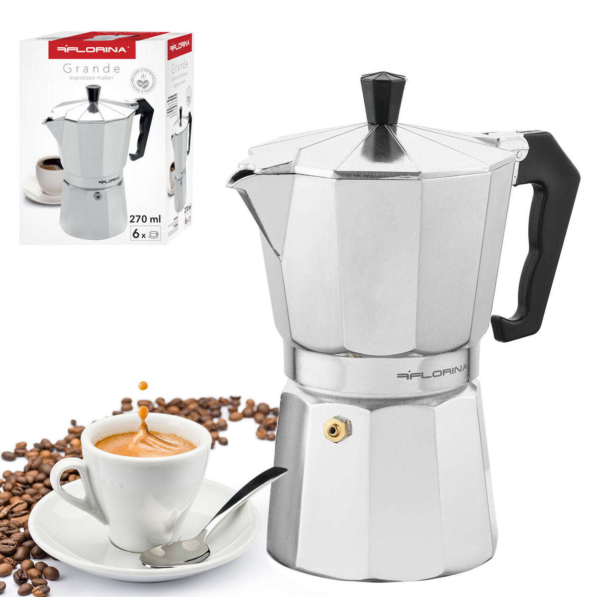 Kawiarka do espresso Florina Grande na 6 filiżanek