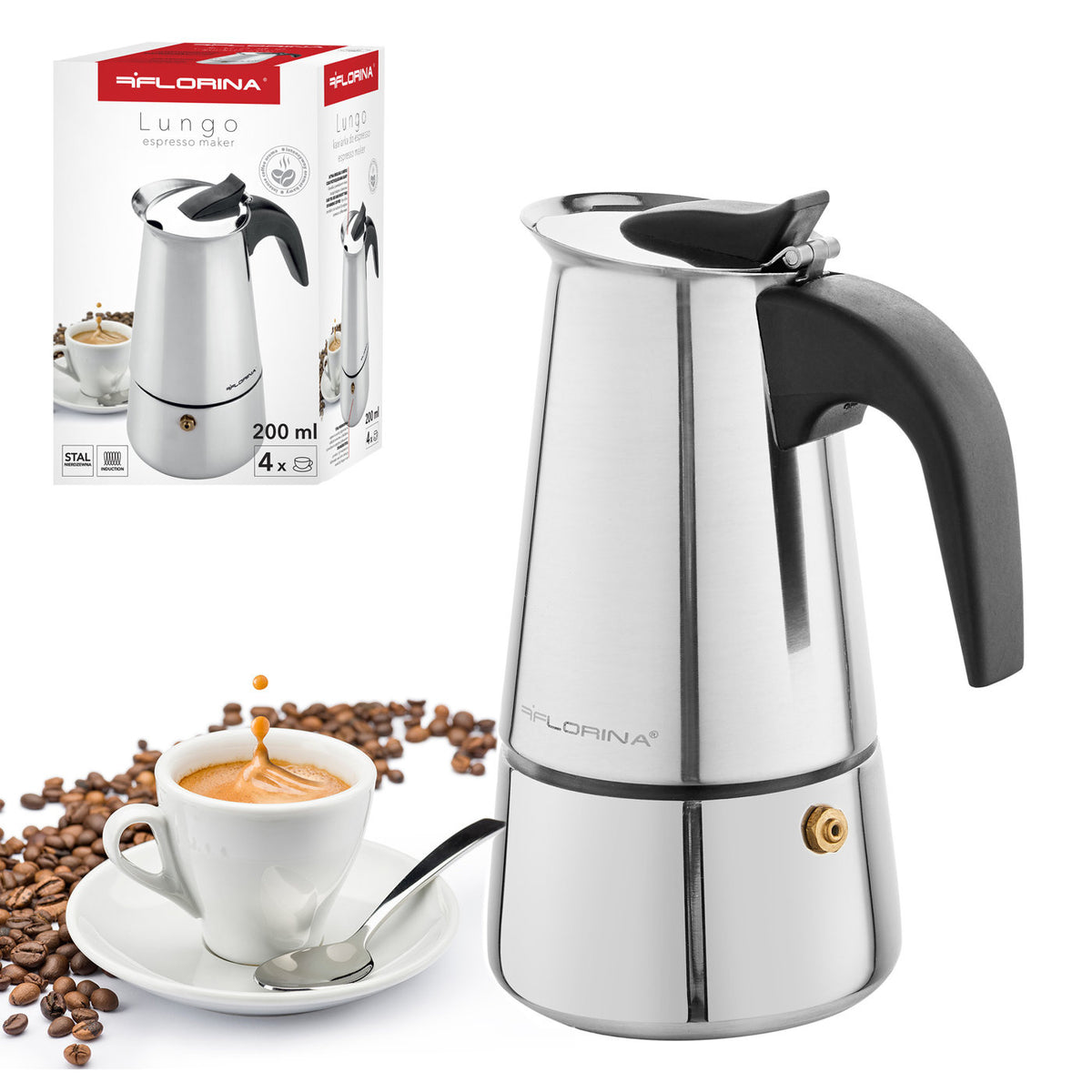 Kawiarka do espresso Florina Lungo na 4 filiżanki