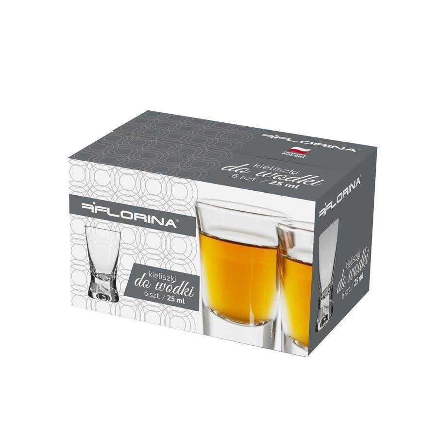 Kieliszki do wódki Florina 25 ml 6 sztuk komplet