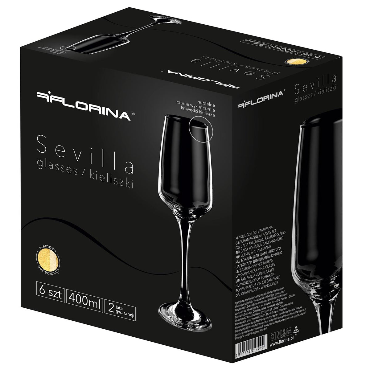 Kieliszki do szampana Florina Sevilla 230 ml 6 szt