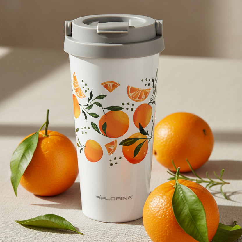 Kubek termiczny nierdzewny Florina Orange 500 ml