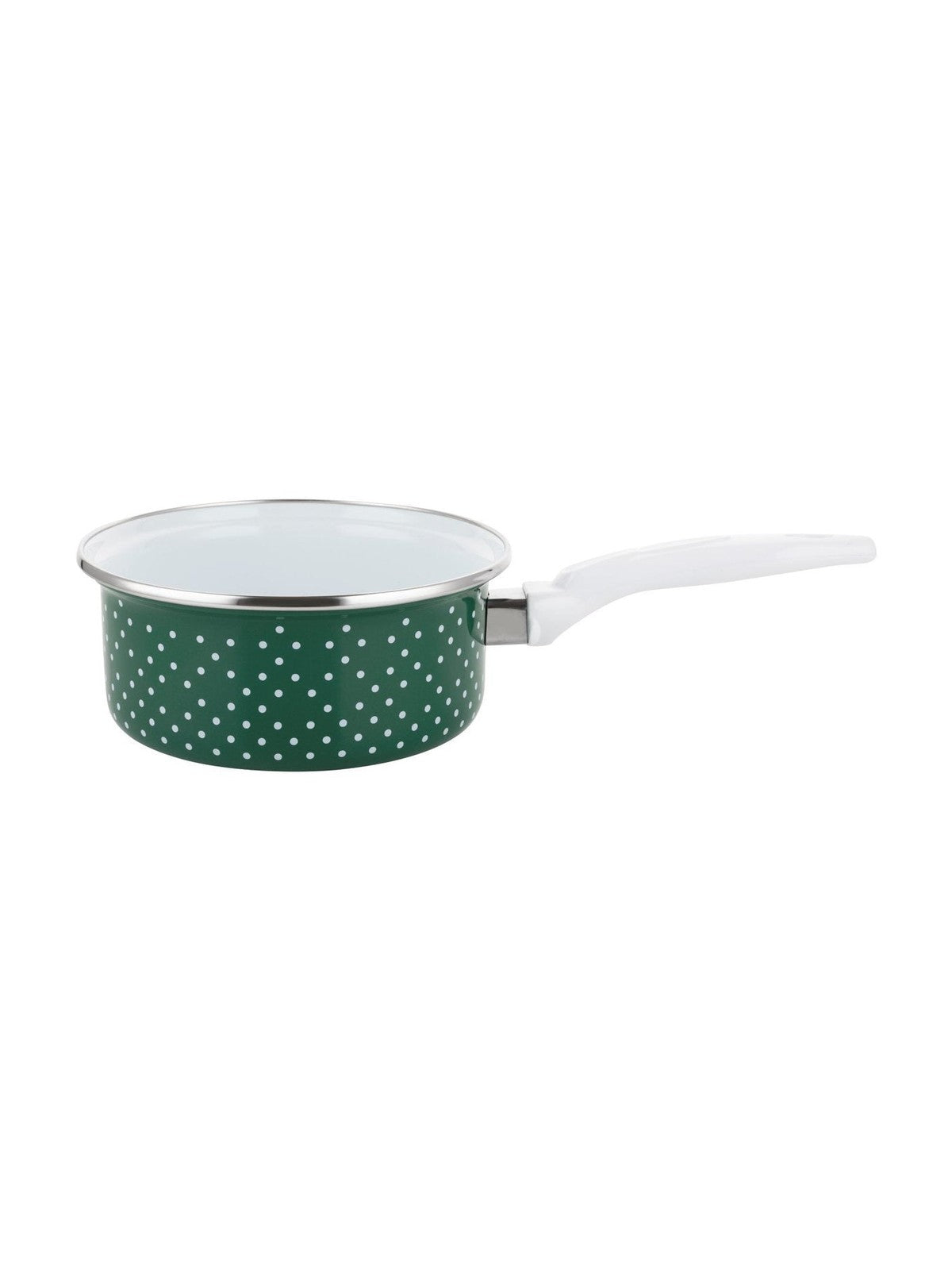Rondel emaliowany prosty retro 16cm 1,3l zielony