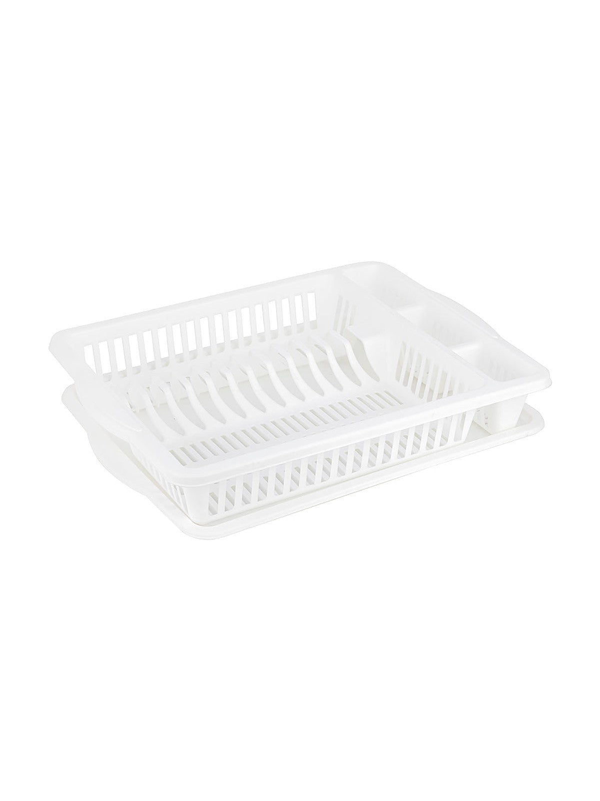 Suszarka do naczyń plastikowa velvet 48,5x36x8,5cm z podstawką biała