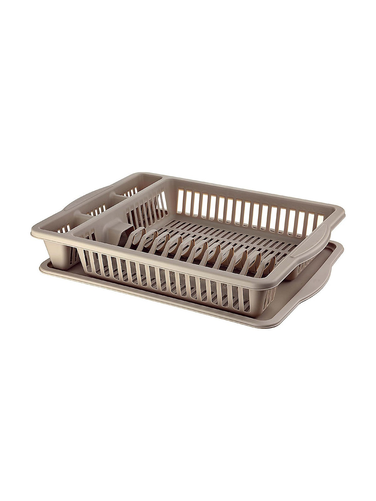 Suszarka do naczyń plastikowa velvet 48,5x36x8,5cm z podstawką kremowa