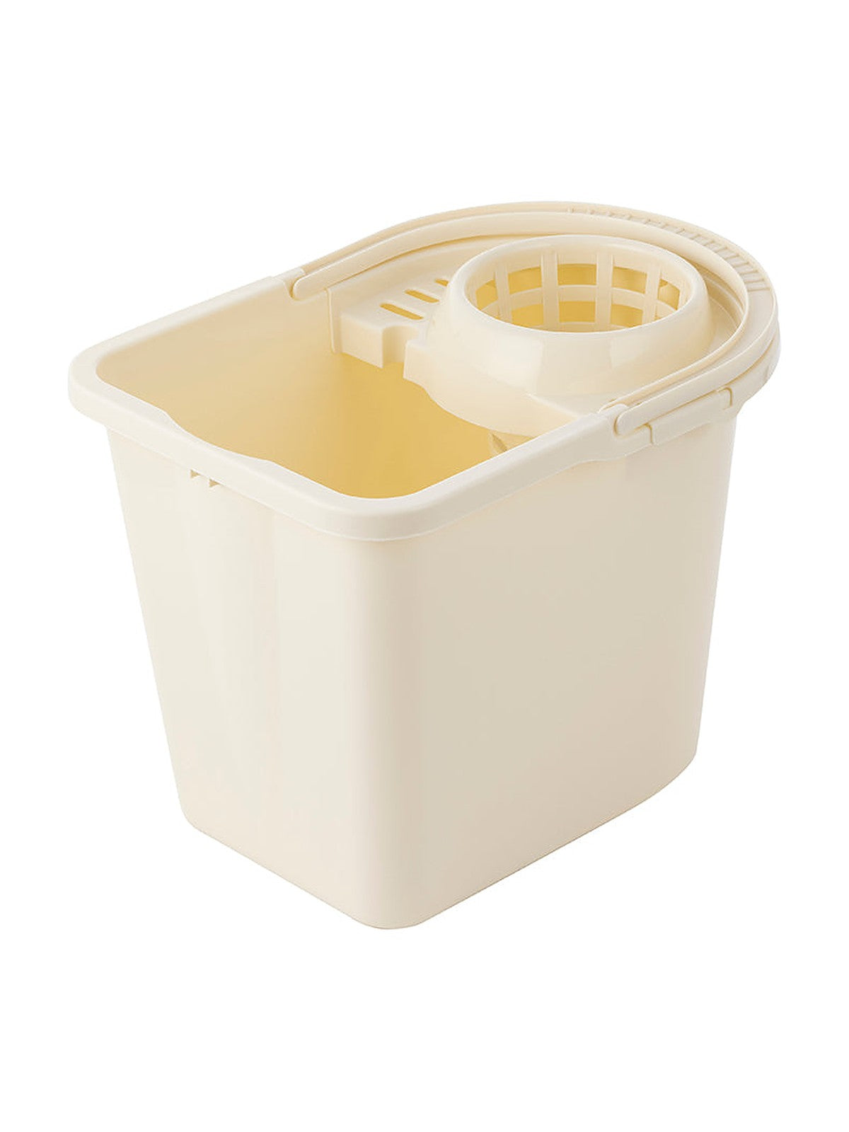 Wiadro plastikowe prostokątne z wyciskaczem 15l kremowy