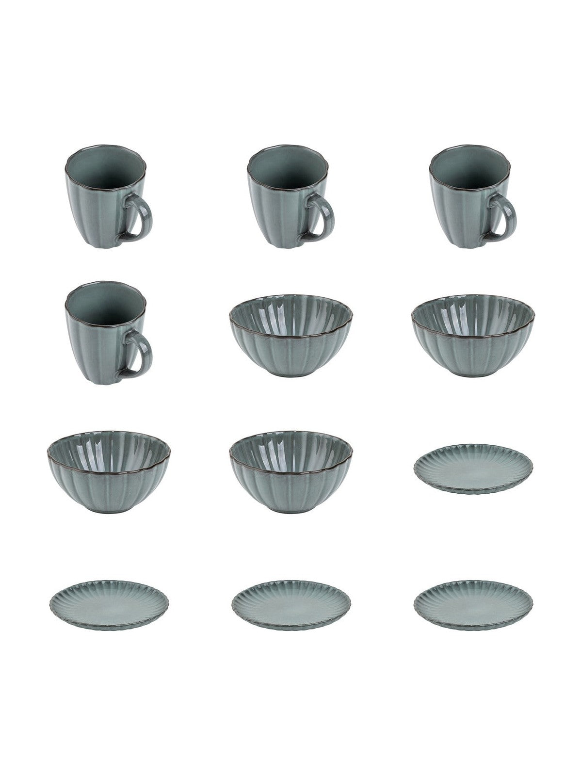 Zestaw 12 elementowy komplet porcelany Atlantica morska
