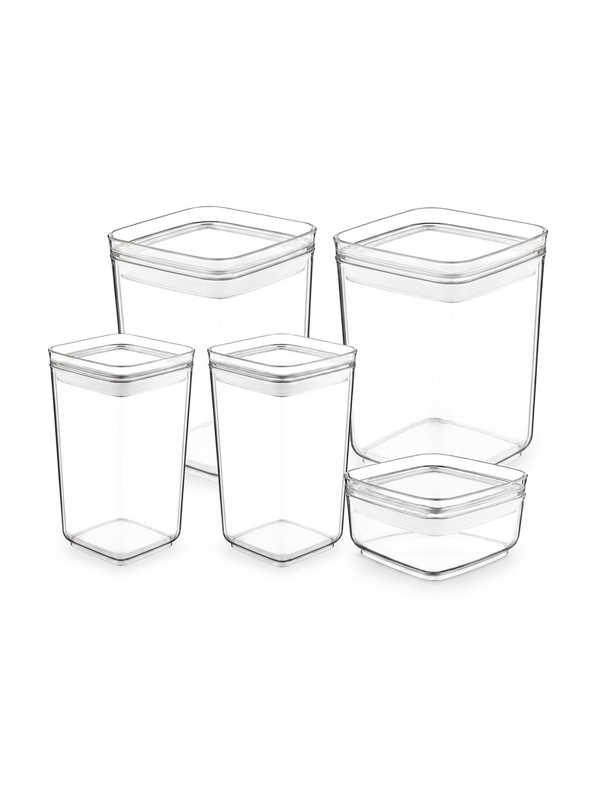 Zestaw 5 elementowy komplet pojemników plastikowych Stori