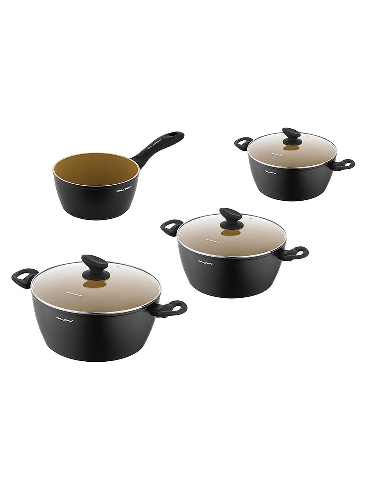 Zestaw 4 sztuk garnków amvegan 16 cm 20 cm 24 cm 26 cm 1,1 l 2,1 l 3,6 l 4,8 l