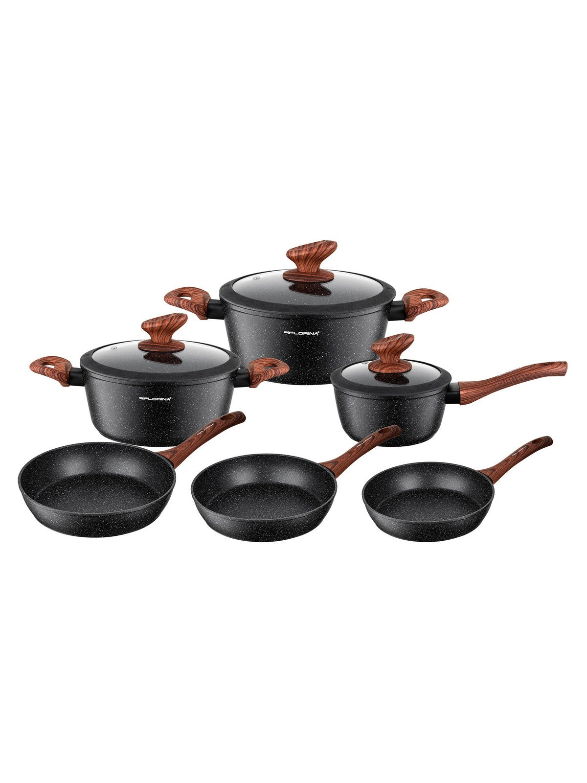 Zestaw garnków aluminiowych Florina Master Black 9el.
