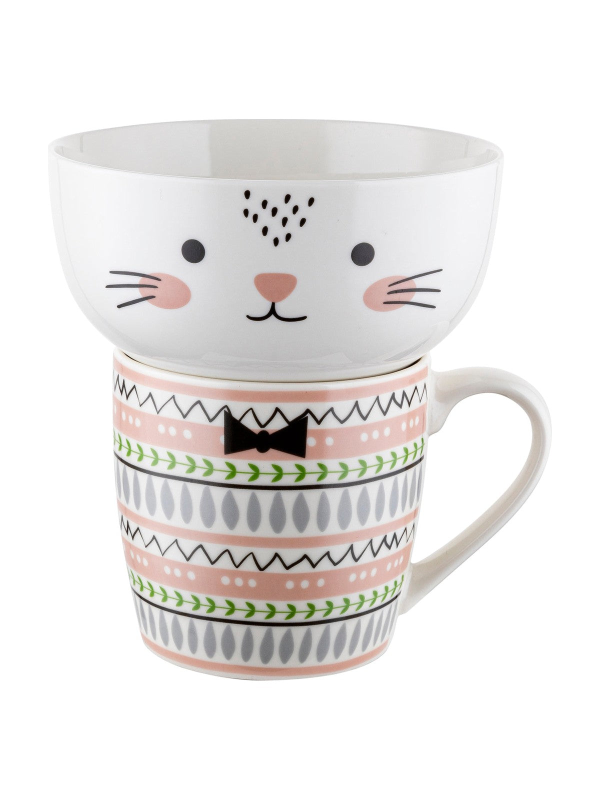 Zestaw porcelany dziecięcej salaterka + kubek luna n